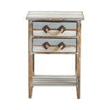 Nantucket Blue/White Square Accent Table by Crestview at Eve Furniture