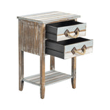 Nantucket Blue/White Square Accent Table by Crestview at Eve Furniture