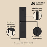 Naomi 15" Single Locker Storage Cabinet in Black by Manhattan Comfort at Eve Furniture