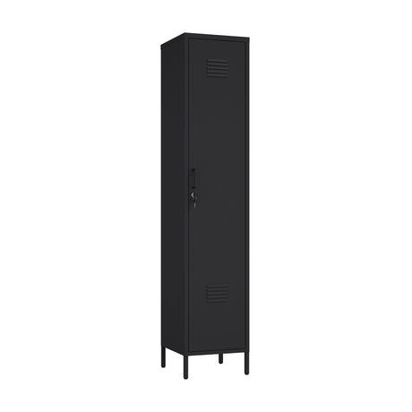 Naomi 15" Single Locker Storage Cabinet in Black by Manhattan Comfort at Eve Furniture