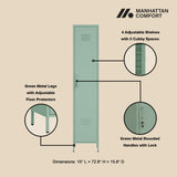 Naomi 15" Single Locker Storage Cabinet in Green by Manhattan Comfort at Eve Furniture