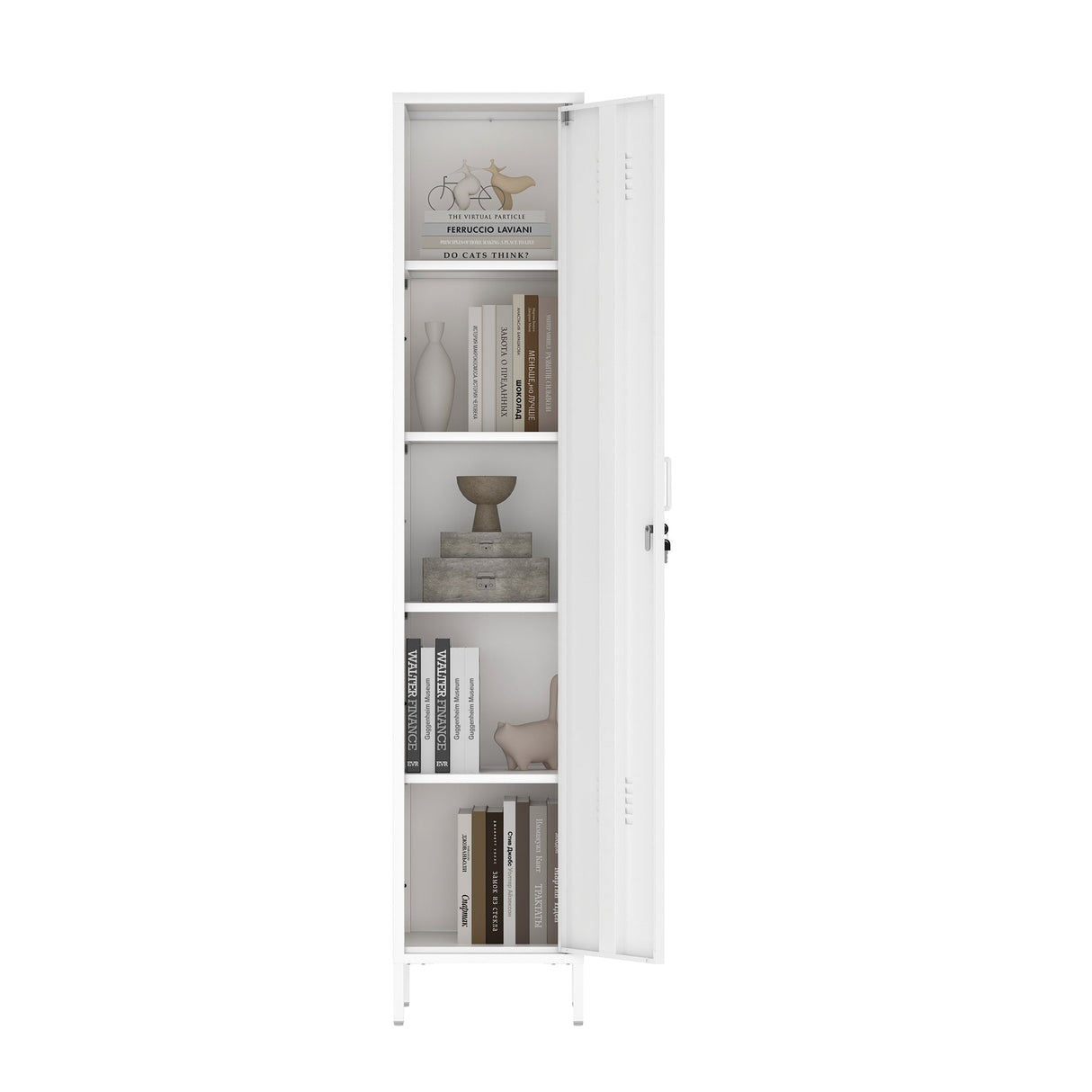 Naomi 15" Single Locker Storage Cabinet in White by Manhattan Comfort at Eve Furniture