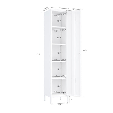 Naomi 15" Single Locker Storage Cabinet in White by Manhattan Comfort at Eve Furniture