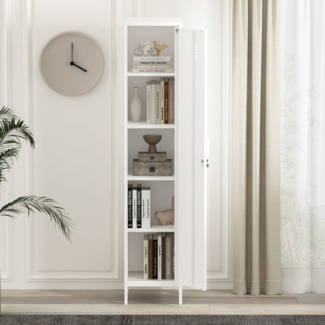 Naomi 15" Single Locker Storage Cabinet in White by Manhattan Comfort at Eve Furniture