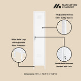 Naomi 15" Single Locker Storage Cabinet in White by Manhattan Comfort at Eve Furniture