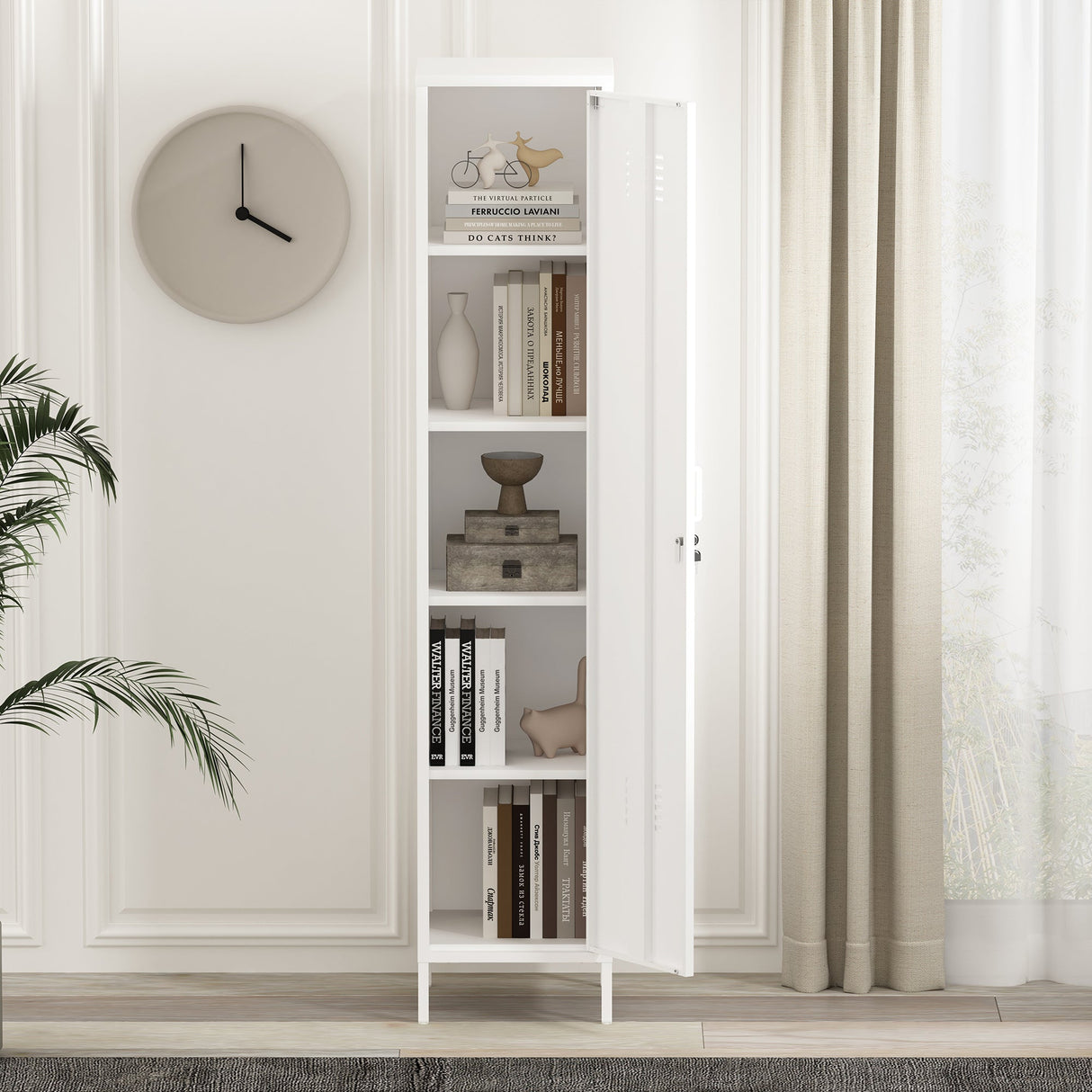 Naomi 15" Single Locker Storage Cabinet in White by Manhattan Comfort at Eve Furniture