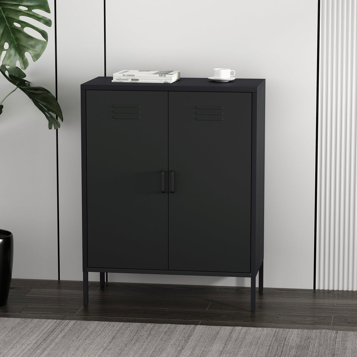 Naomi 31.5" Accent Cabinet in Black by Manhattan Comfort at Eve Furniture
