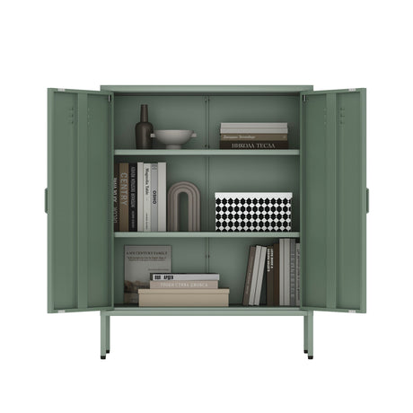 Naomi 31.5" Accent Cabinet in Green by Manhattan Comfort at Eve Furniture