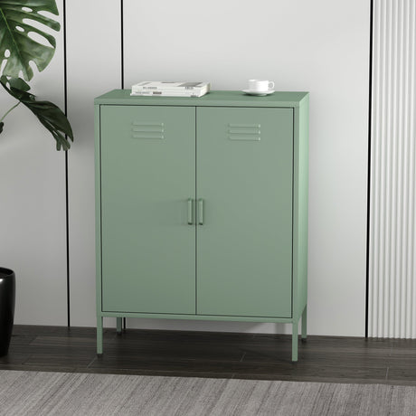Naomi 31.5" Accent Cabinet in Green by Manhattan Comfort at Eve Furniture