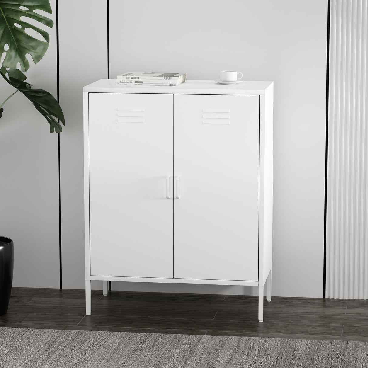 Naomi 31.5" Accent Cabinet in White by Manhattan Comfort at Eve Furniture