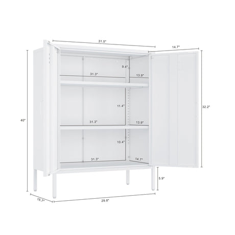 Naomi 31.5" Accent Cabinet in White by Manhattan Comfort at Eve Furniture