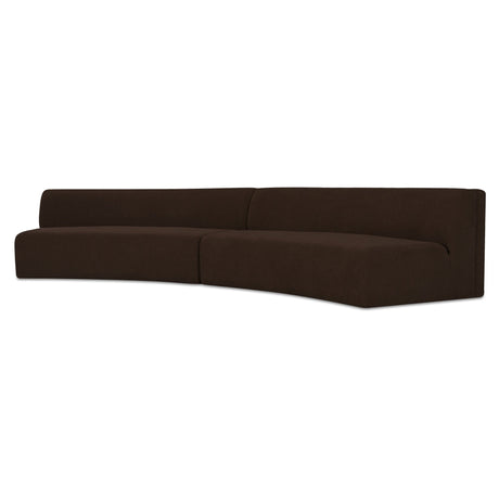 Naomi Dark Brown 2 Piece Concave Modular Sectional by MOES at Eve Furniture