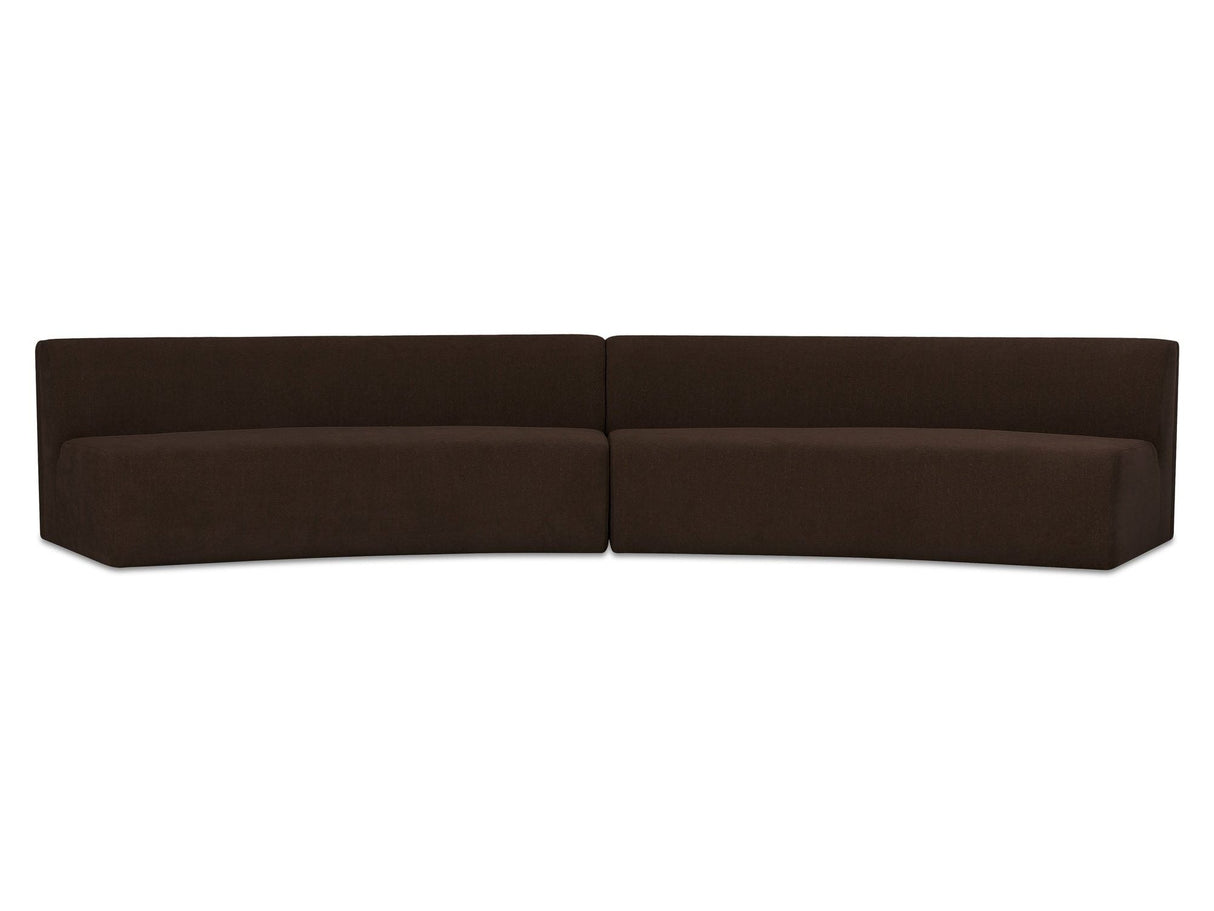 Naomi Dark Brown 2 Piece Concave Modular Sectional by MOES at Eve Furniture
