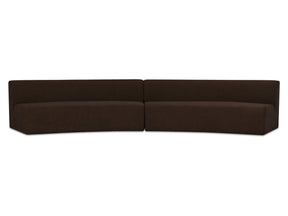 Naomi Dark Brown 2 Piece Concave Modular Sectional by MOES at Eve Furniture