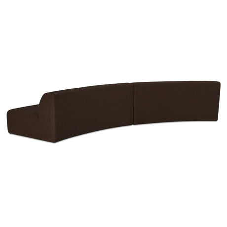 Naomi Dark Brown 2 Piece Convex Modular Sectional by MOES at Eve Furniture