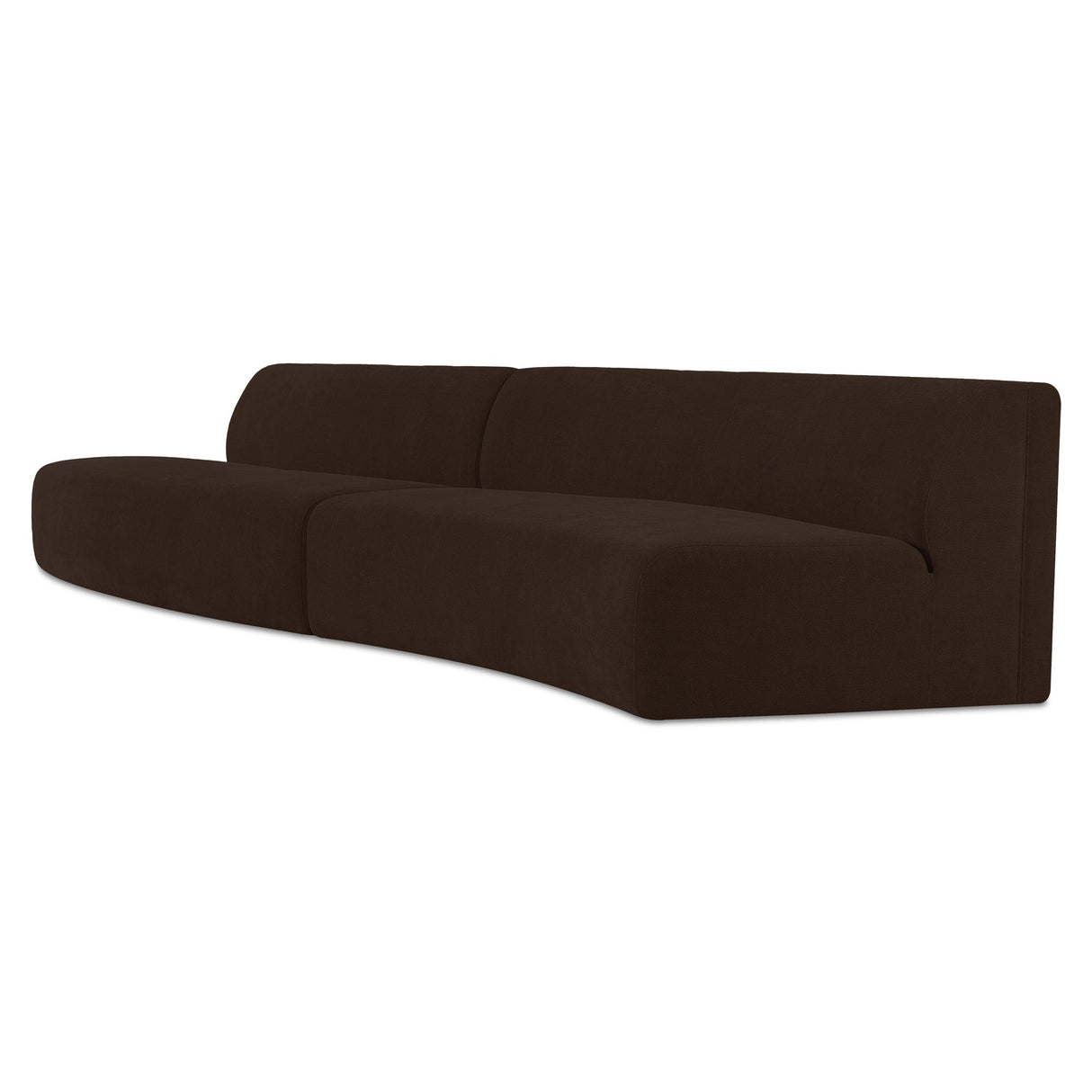 Naomi Dark Brown 2 Piece Wave Modular Sectional by MOES at Eve Furniture