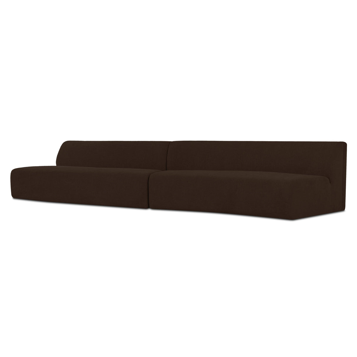 Naomi Dark Brown 2 Piece Wave Modular Sectional by Moe's Home at Eve Furniture