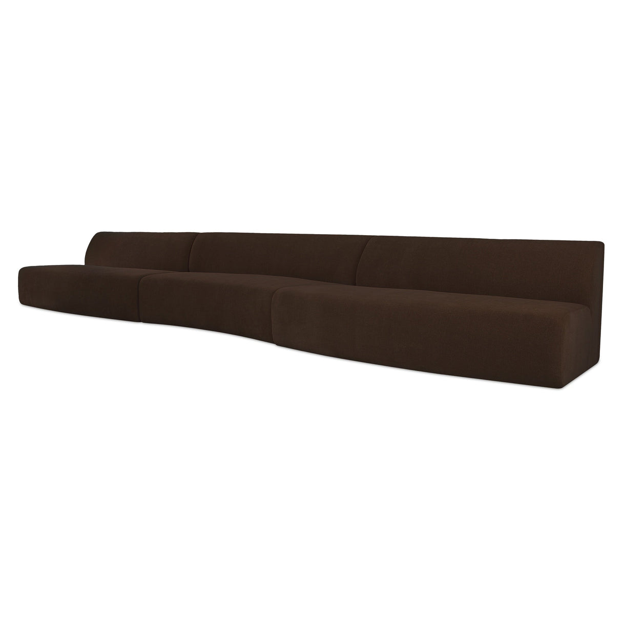 Naomi Dark Brown 3 Piece Wave Modular Sectional by MOES at Eve Furniture