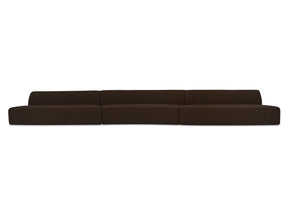 Naomi Dark Brown 3 Piece Wave Modular Sectional by MOES at Eve Furniture