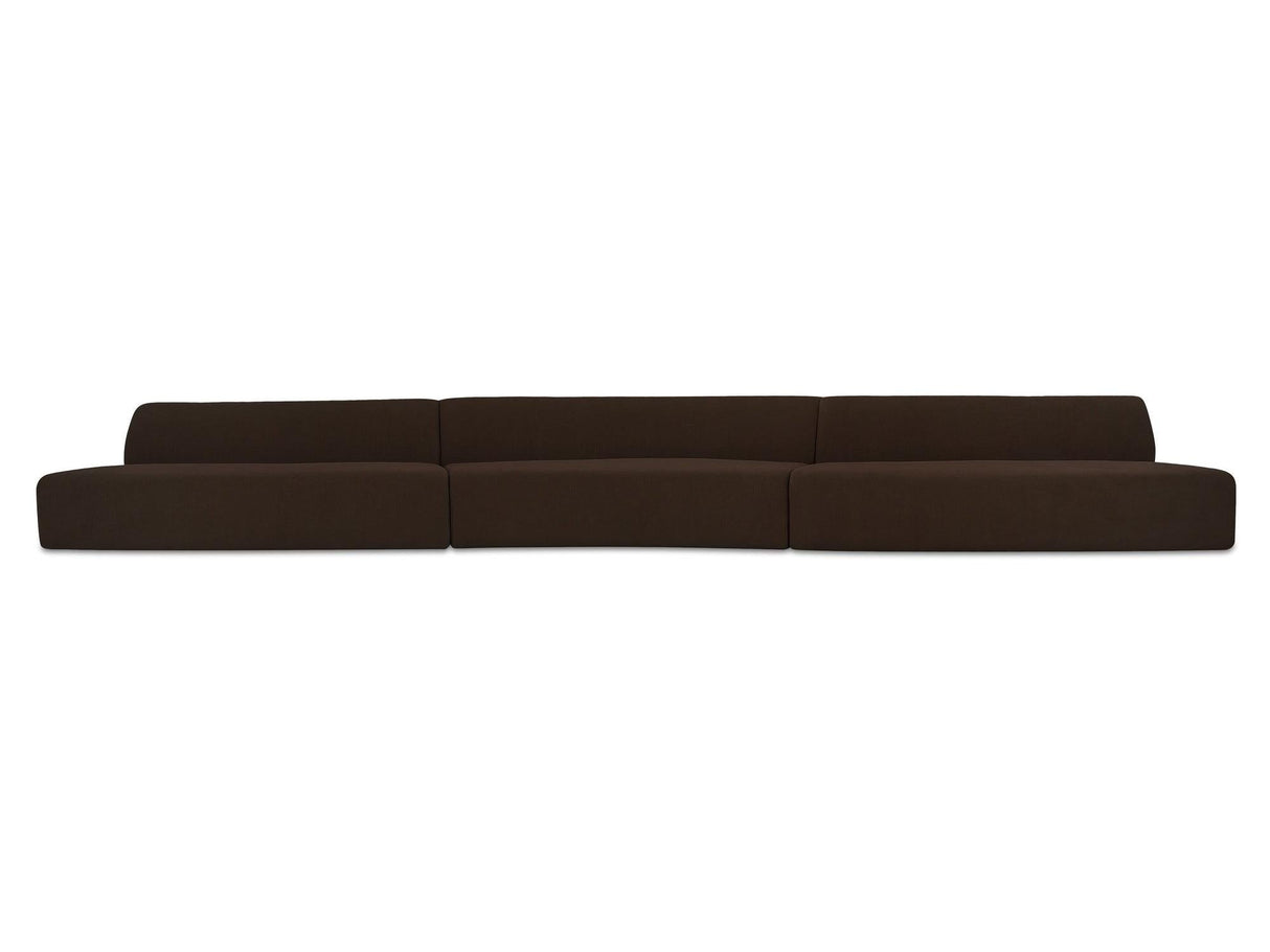 Naomi Dark Brown 3 Piece Wave Modular Sectional by Moe's Home at Eve Furniture