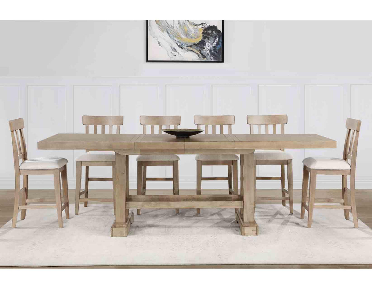 Napa 108-Inch Counter Table with/2 18-inch Leaves, Sand by Steve Silver at Eve Furniture