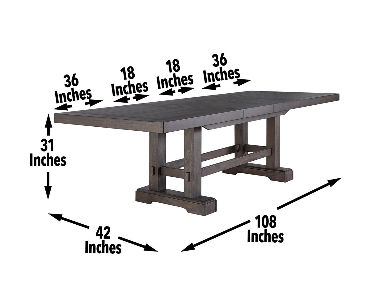 Napa 108-inch Dining Table with 2/18-inch Leaves