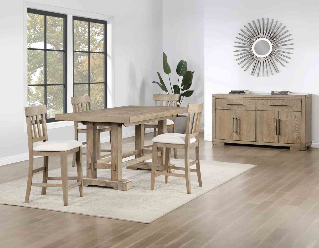 Napa Weathered Sand Counter Height Dining Set by Steve Silver at Eve Furniture