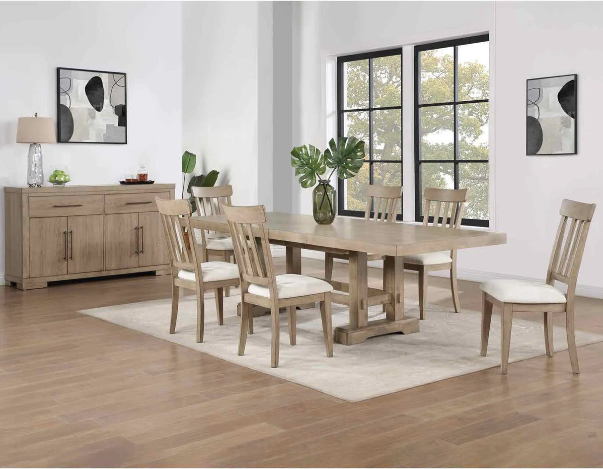 Napa Weathered Sand Dining Room Set by Steve Silver at Eve Furniture