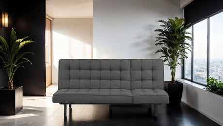 Naperville Dark Gray Futon Sofa Bed by Furniture of America at Eve Furniture
