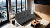 Naperville Dark Gray Futon Sofa Bed by Furniture of America at Eve Furniture