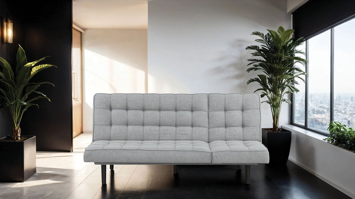 Naperville Light Gray Futon Sofa Bed by Furniture of America at Eve Furniture