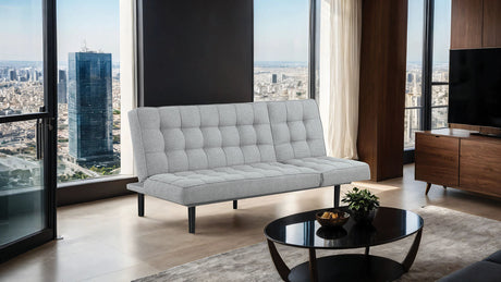 Naperville Light Gray Futon Sofa Bed by Furniture of America at Eve Furniture
