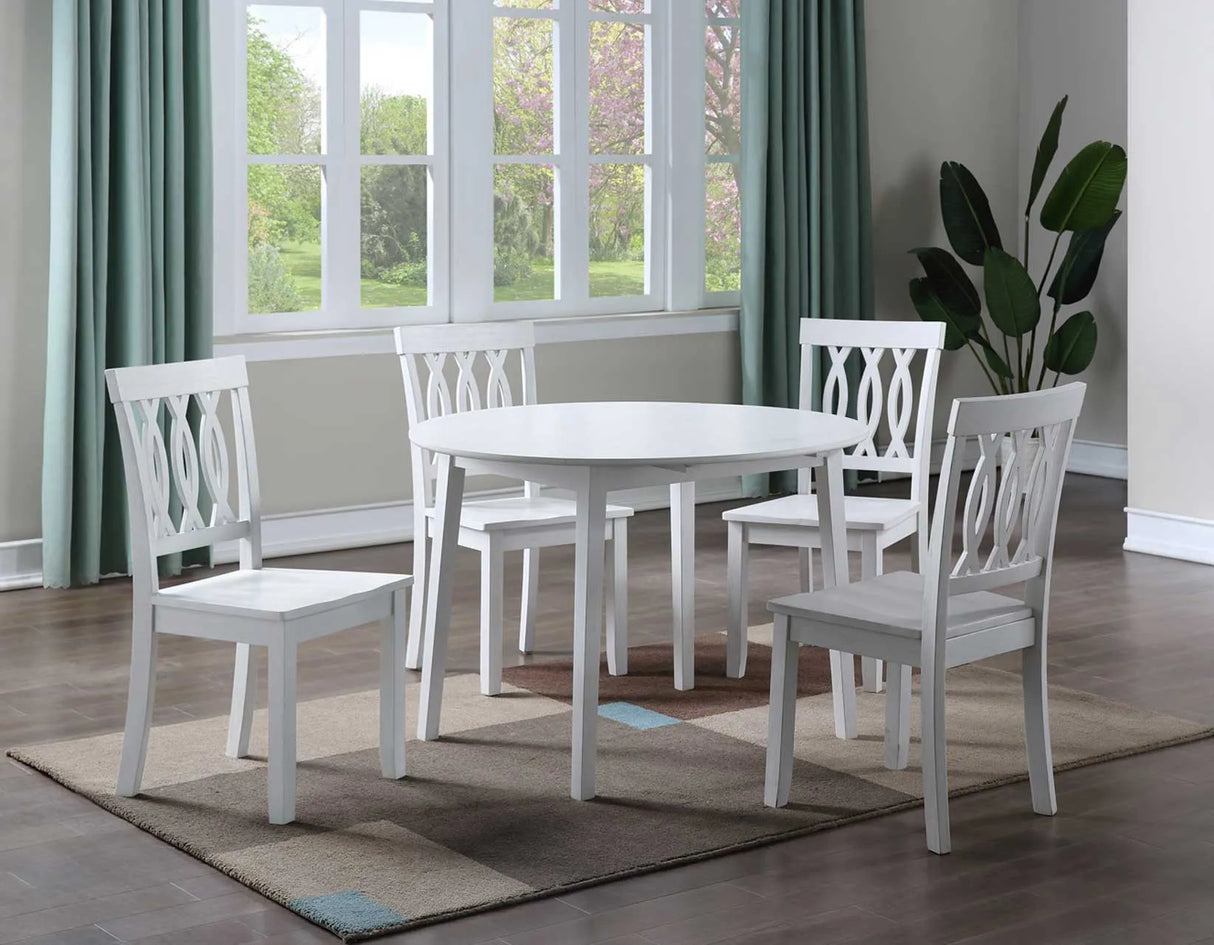 Naples Antique White Drop-Leaf Dining Room Set by Steve Silver at Eve Furniture