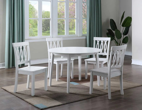 Naples Antique White Drop-Leaf Dining Room Set by Steve Silver at Eve Furniture