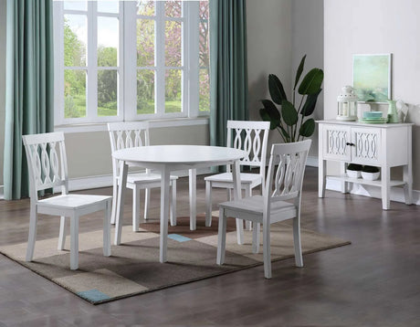 Naples Antique White Drop-Leaf Dining Room Set by Steve Silver at Eve Furniture
