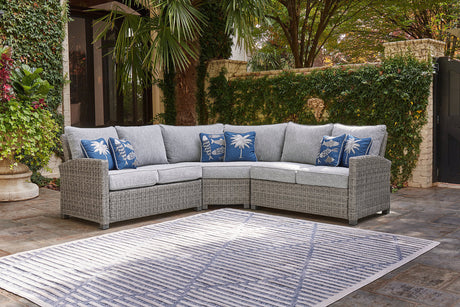 Naples Beach Light Gray 3-Piece Outdoor Sectional by Ashley at Eve Furniture