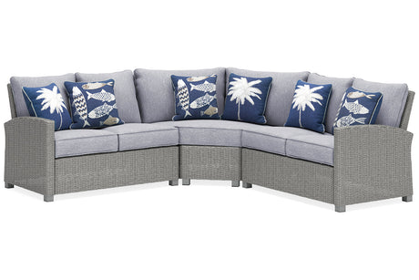 Naples Beach Light Gray 3-Piece Outdoor Sectional by Ashley at Eve Furniture