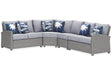 Naples Beach Light Gray 4-Piece Outdoor Sectional by Ashley at Eve Furniture