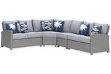 Naples Beach Light Gray 4-Piece Outdoor Sectional by Ashley at Eve Furniture