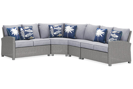 Naples Beach Light Gray 4-Piece Outdoor Sectional by Ashley at Eve Furniture