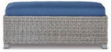 Naples Beach Light Gray Outdoor Bench with Cushion by Ashley at Eve Furniture
