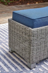 Naples Beach Light Gray Outdoor Bench with Cushion by Ashley at Eve Furniture