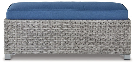 Naples Beach Light Gray Outdoor Bench with Cushion