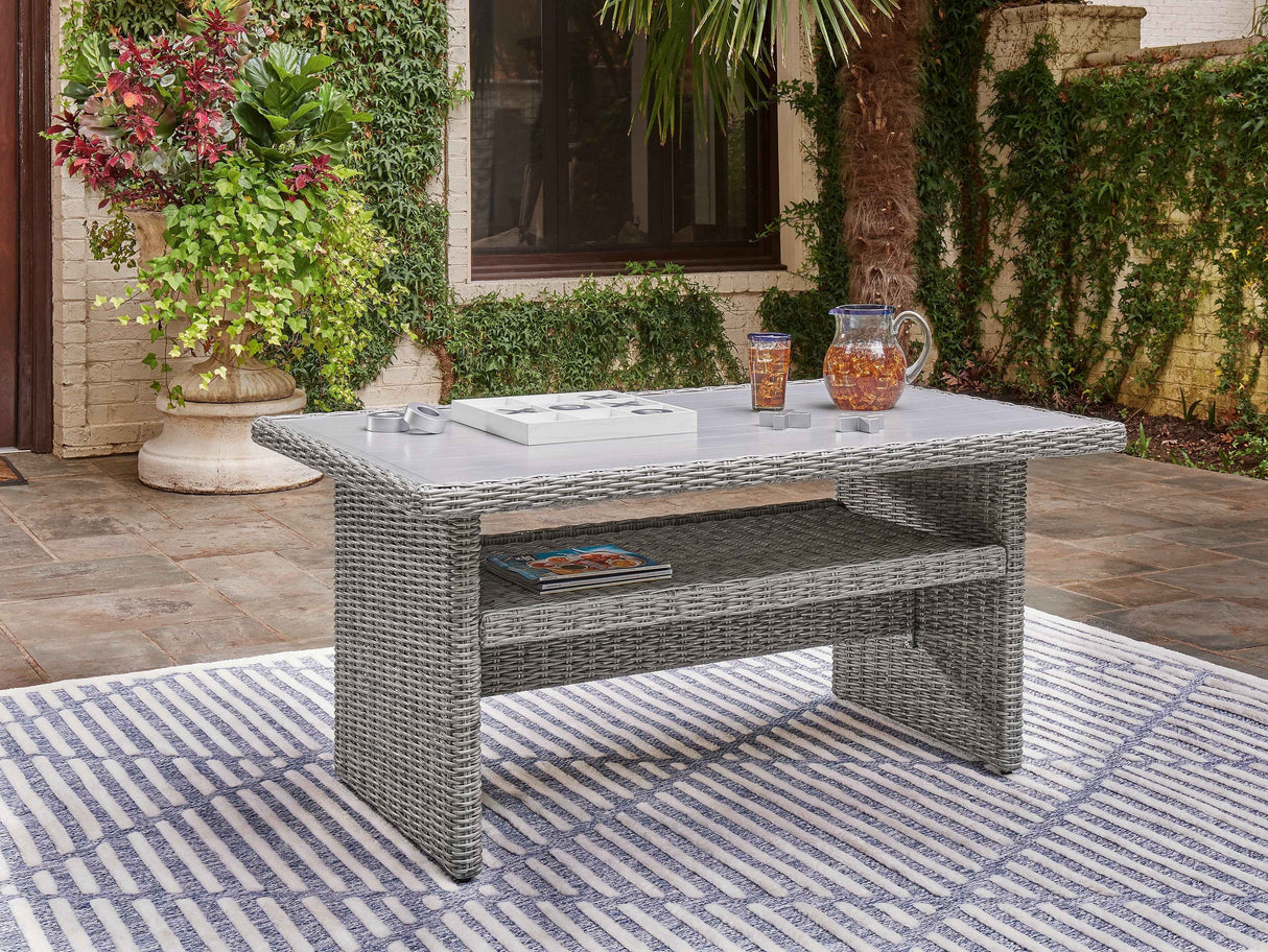 Naples Beach Light Gray Outdoor Multi-use Table by Ashley at Eve Furniture