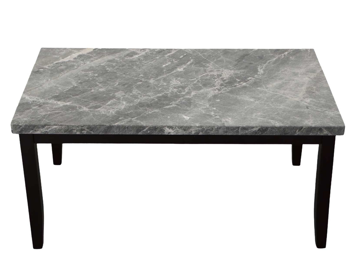 Napoli 6-Piece 64-inch Gray Marble Dining Set(Table, Bench & 4 Side Chairs)