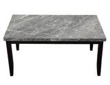 Napoli 6-Piece 64-inch Gray Marble Dining Set(Table, Bench & 4 Side Chairs)