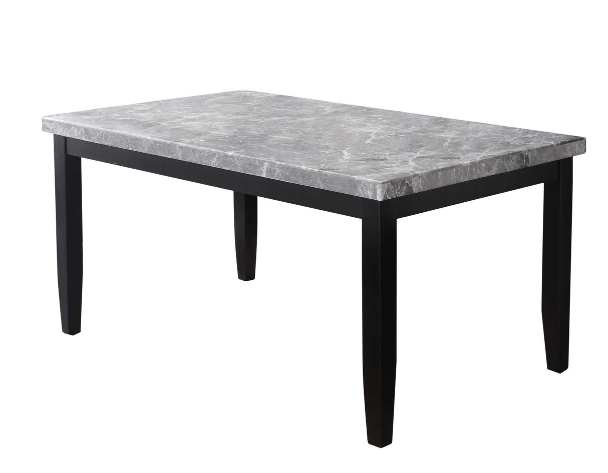 Napoli 6-Piece 64-inch Gray Marble Dining Set(Table, Bench & 4 Side Chairs)