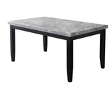 Napoli 6-Piece 64-inch Gray Marble Dining Set(Table, Bench & 4 Side Chairs)