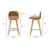 Napoli Brown Leather Counter Stool by MOES at Eve Furniture