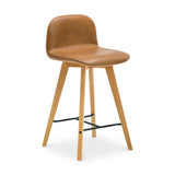 Napoli Brown Leather Counter Stool by MOES at Eve Furniture